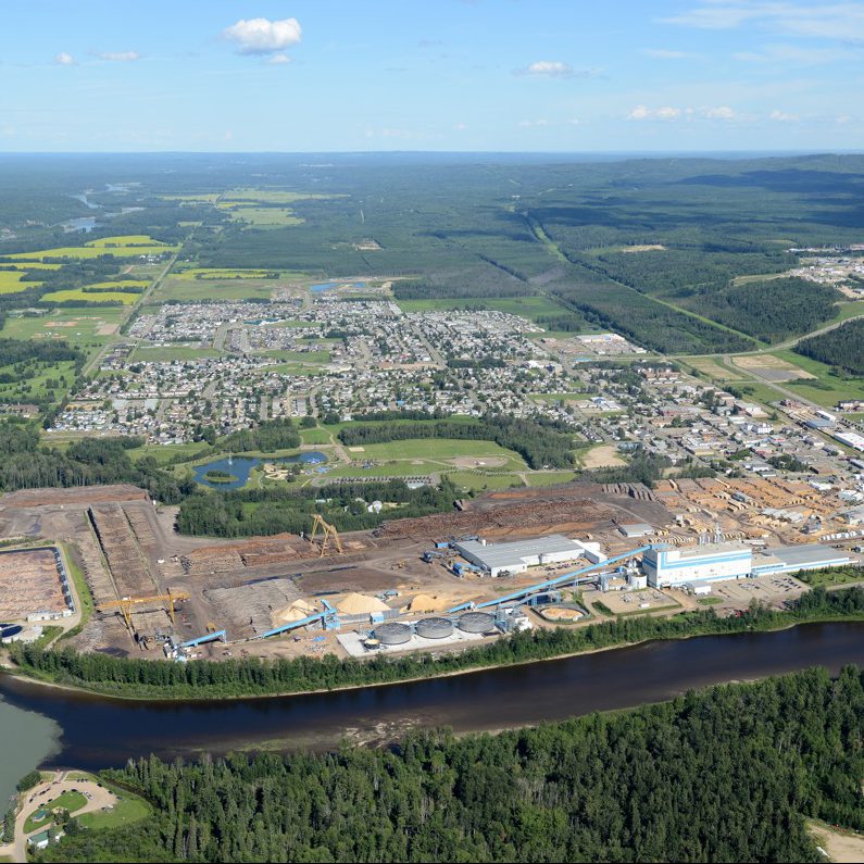 Permanent mill sites take root in communities where forestry will become a key industry. Photo credit: Millar Western