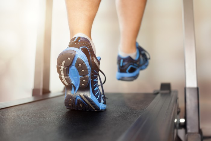 Running on treadmill